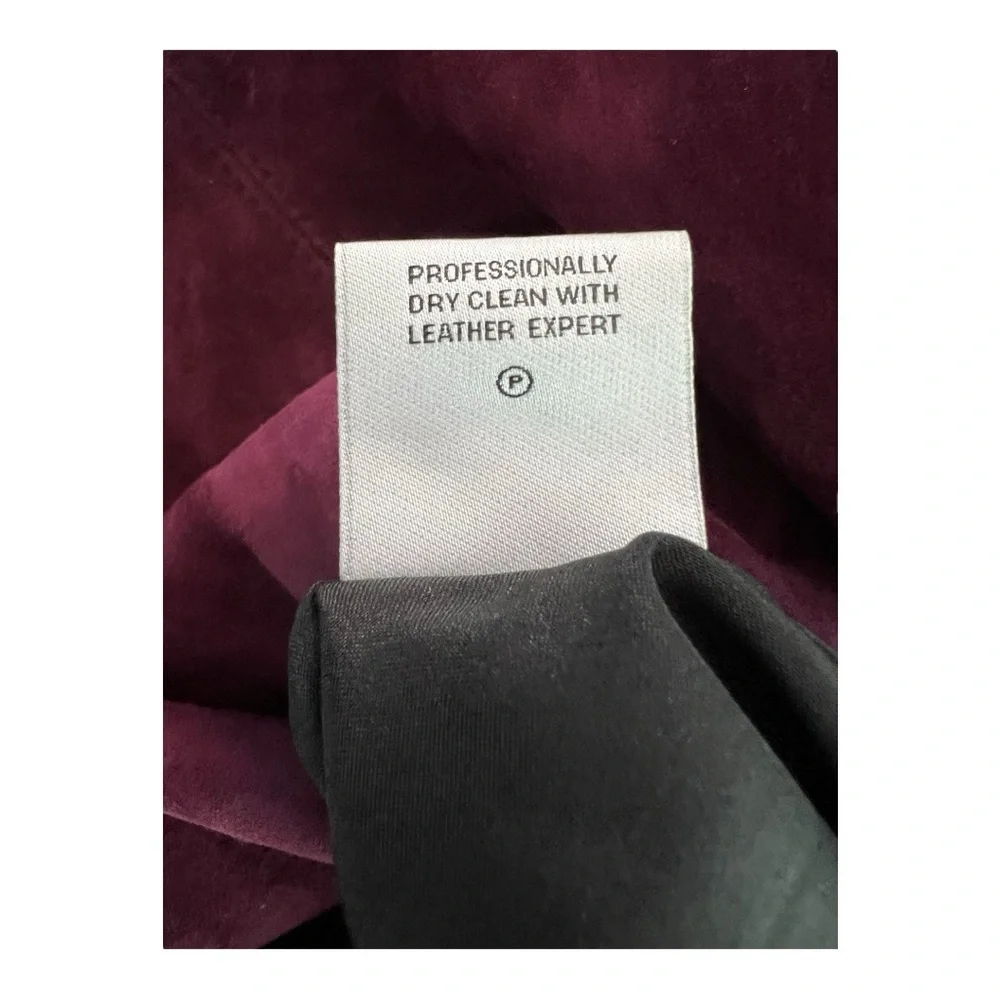 π EUC PER SE Deep Plum Suede & Stretch Long Sleeve Dress | Size 2 - Picture 8 of 8
